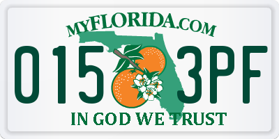 FL license plate 0153PF