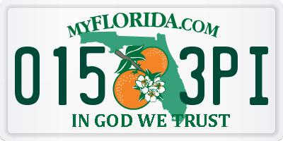 FL license plate 0153PI