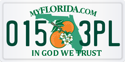 FL license plate 0153PL