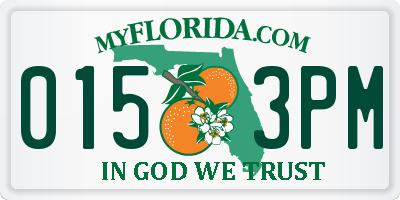 FL license plate 0153PM