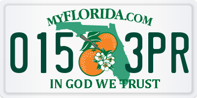 FL license plate 0153PR