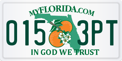 FL license plate 0153PT