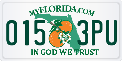 FL license plate 0153PU