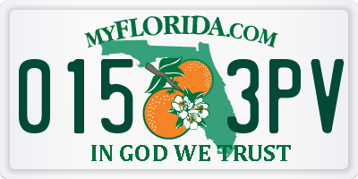 FL license plate 0153PV