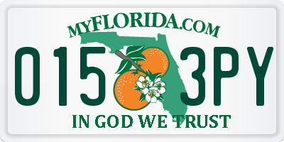 FL license plate 0153PY