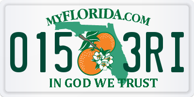 FL license plate 0153RI