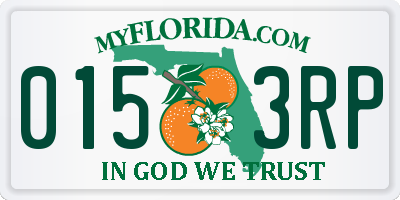 FL license plate 0153RP