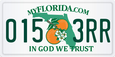FL license plate 0153RR