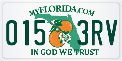 FL license plate 0153RV