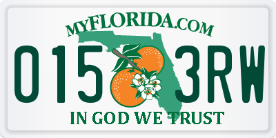 FL license plate 0153RW