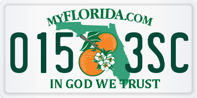 FL license plate 0153SC