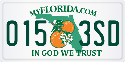 FL license plate 0153SD