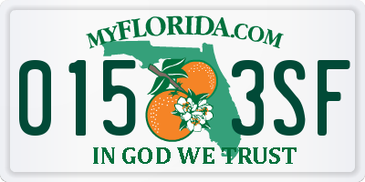 FL license plate 0153SF
