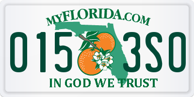 FL license plate 0153SO