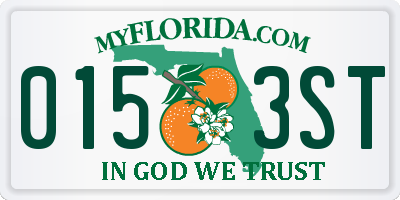 FL license plate 0153ST