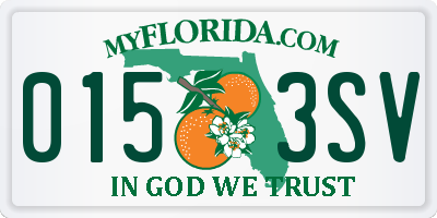 FL license plate 0153SV