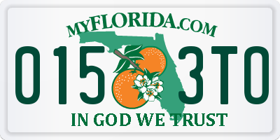 FL license plate 0153TO