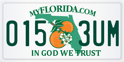FL license plate 0153UM