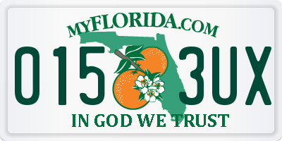 FL license plate 0153UX