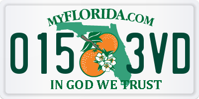 FL license plate 0153VD
