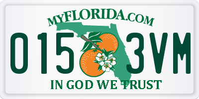 FL license plate 0153VM