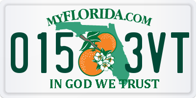 FL license plate 0153VT