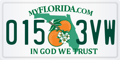 FL license plate 0153VW