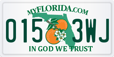 FL license plate 0153WJ