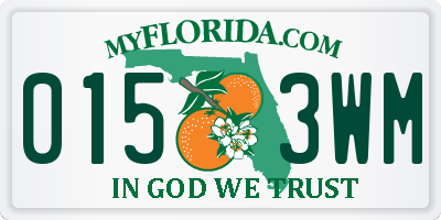 FL license plate 0153WM