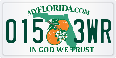 FL license plate 0153WR