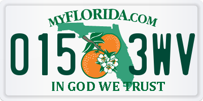 FL license plate 0153WV