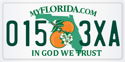 FL license plate 0153XA
