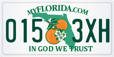 FL license plate 0153XH