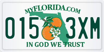 FL license plate 0153XM