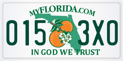 FL license plate 0153XO