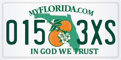 FL license plate 0153XS