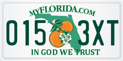 FL license plate 0153XT