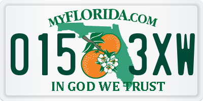FL license plate 0153XW