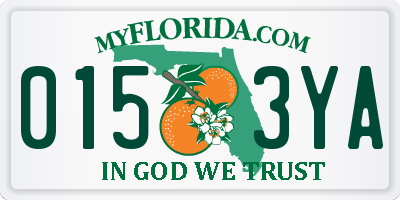 FL license plate 0153YA
