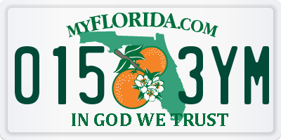 FL license plate 0153YM