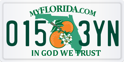 FL license plate 0153YN
