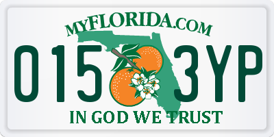 FL license plate 0153YP