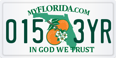FL license plate 0153YR