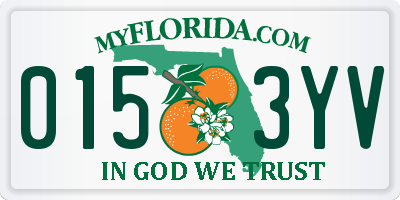 FL license plate 0153YV