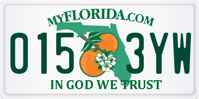 FL license plate 0153YW