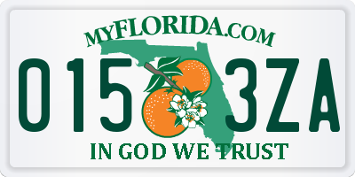 FL license plate 0153ZA