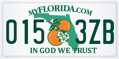 FL license plate 0153ZB