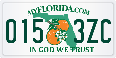 FL license plate 0153ZC