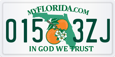 FL license plate 0153ZJ