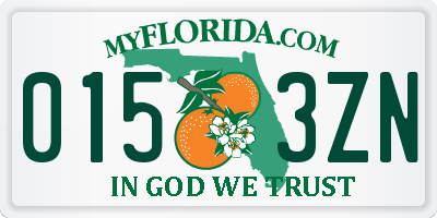 FL license plate 0153ZN